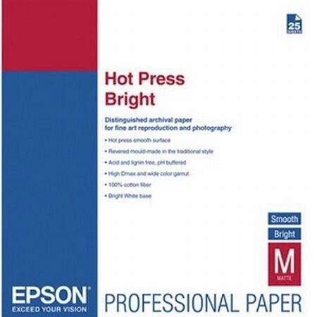 Epson Fine Art Paper Hot Press Bright C13S042330 (Цвет носителя – ярко белый) размер: А3+ (25 листов) от компании MetSnab - фото 1