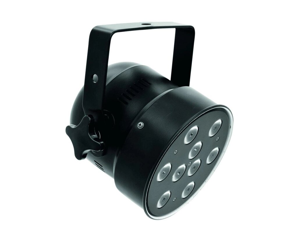 EUROLITE LED PAR-56 9x3W TCL Short black светодиодный прожектор угол раскрытия луча 14 гр, синтез цвета RGB, управление от компании MetSnab - фото 1