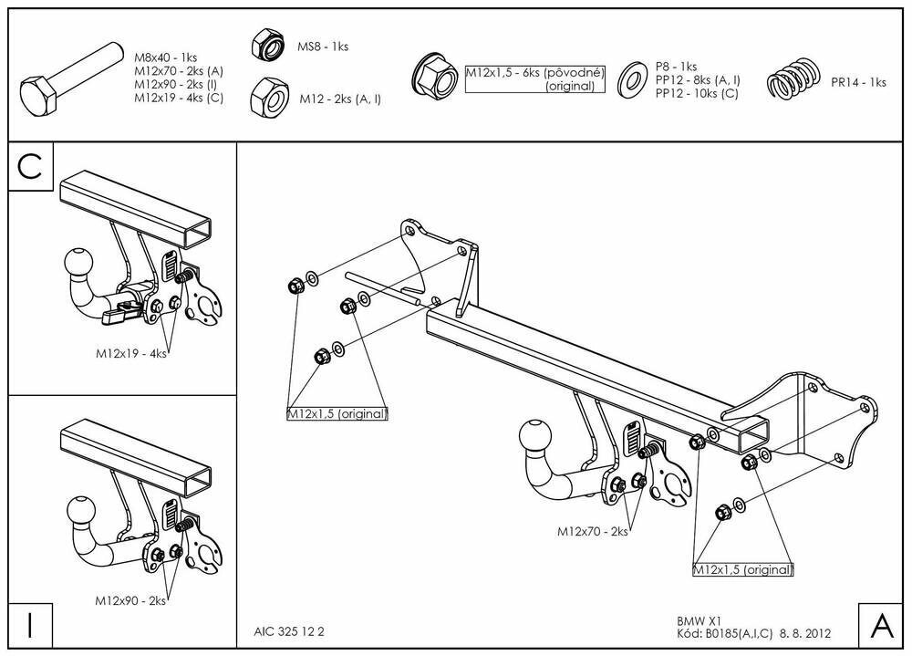 Фаркоп оцинкованный bmw x1 e84 2009-2015 съемное крепление (без электрики) galia. b018c от компании MetSnab - фото 1