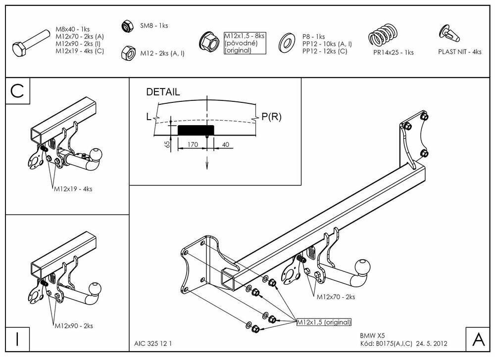 Фаркоп оцинкованный bmw x5 2007-2013, 2013-, bmw x6 2014-, кроме моделей с m-пакетом твердое крепление (без электрики) от компании MetSnab - фото 1