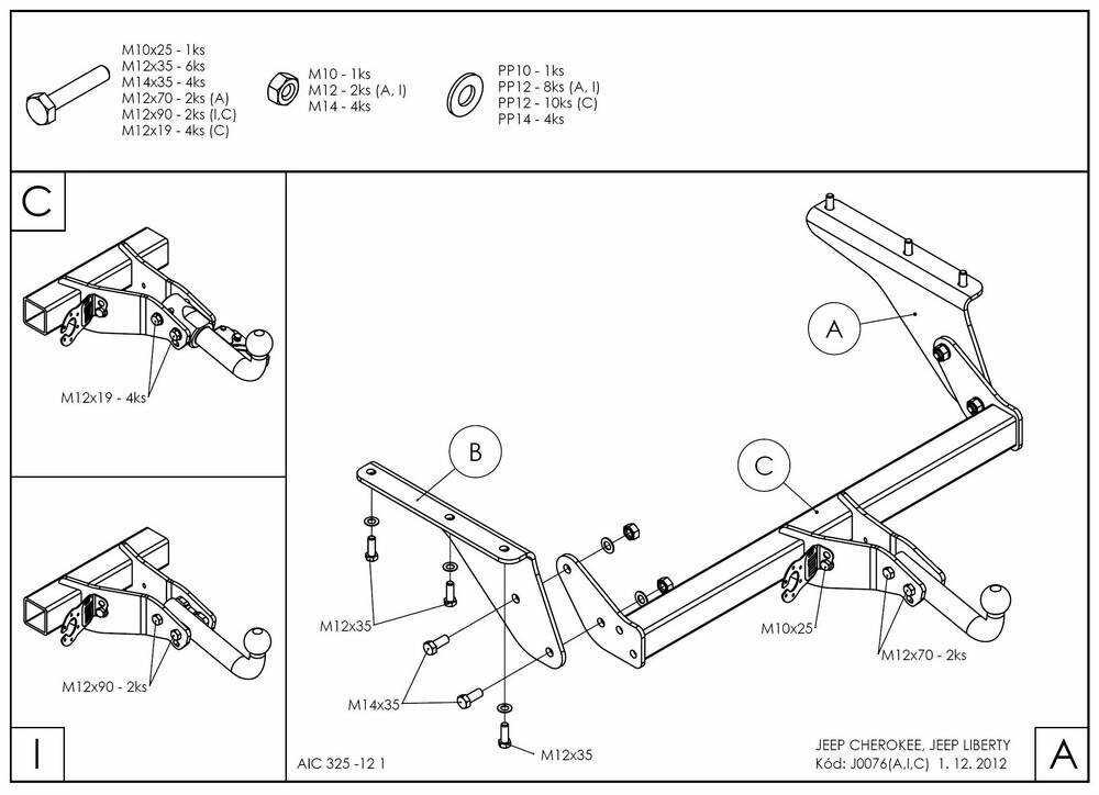 Фаркоп оцинкованный jeep cherokee kj 2001-2008 твердое крепление (без электрики) galia. j007a от компании MetSnab - фото 1