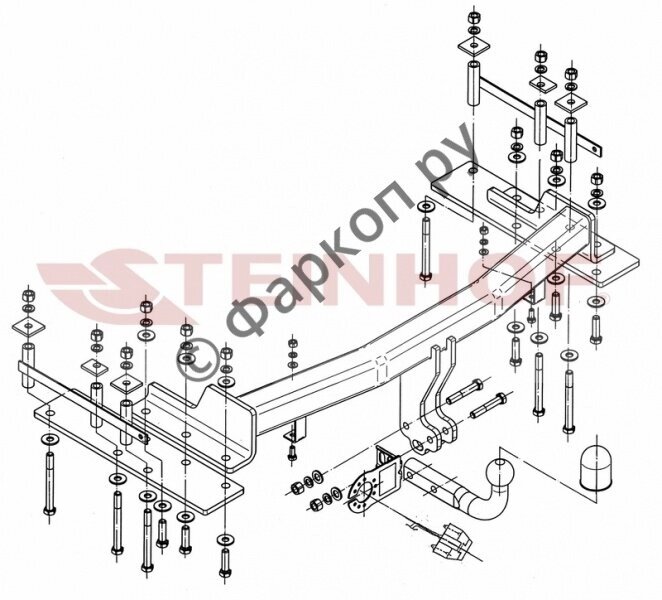 Фаркоп Steinhof для Ssangyong Kyron 2005-2015 от компании MetSnab - фото 1