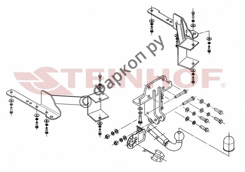 Фаркоп Steinhof для Toyota Land Cruiser Prado 150 2009- твердое крепление от компании MetSnab - фото 1