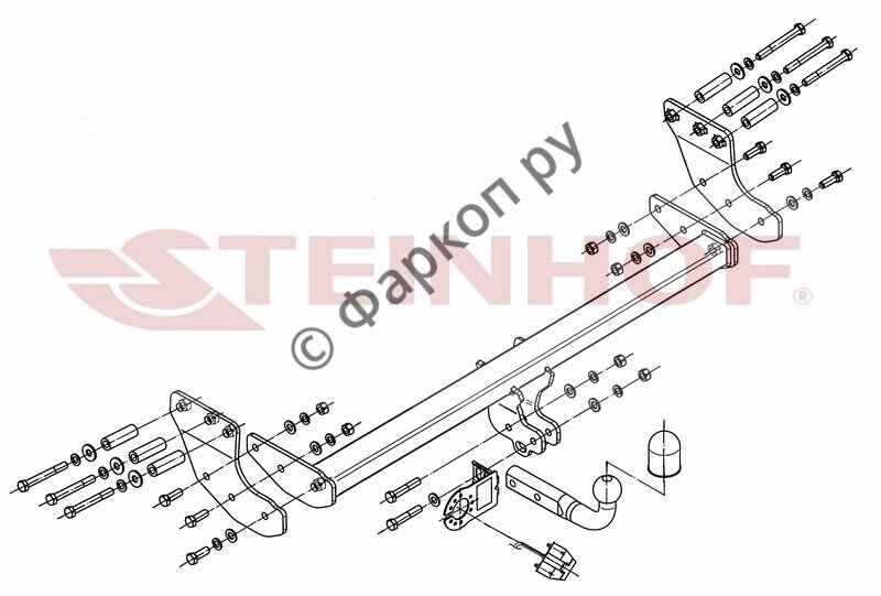 Фаркоп Steinhof для Volvo XC90 2002-2015 от компании MetSnab - фото 1