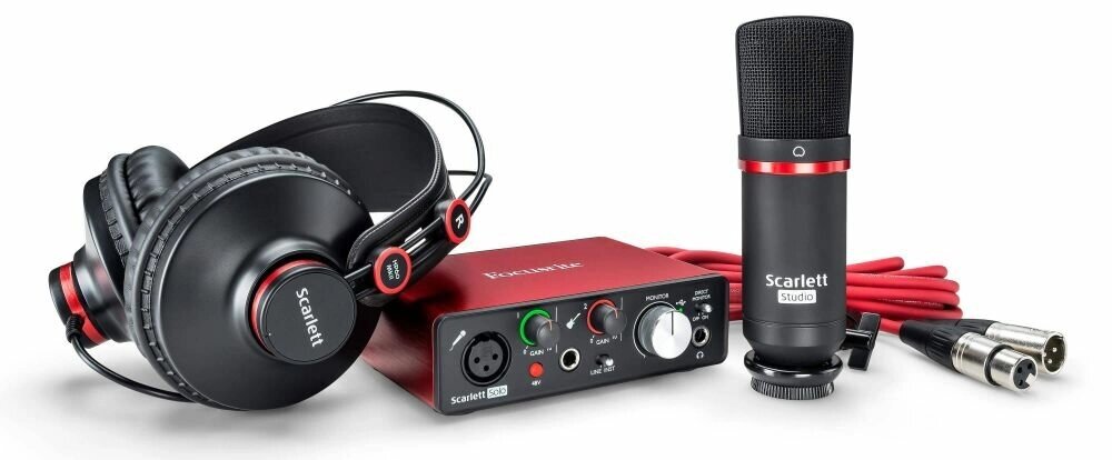 FOCUSRITE Scarlett Solo Studio 2nd Gen студийный комплект (Scarlett Solo 2nd Gen, наушники, микрофон, ПО, микрофонный от компании MetSnab - фото 1