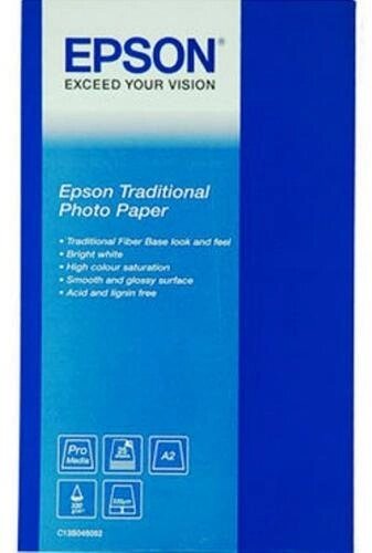 Фотобумага для плоттеров A1+ глянцевая Epson Traditional Photo Paper 610мм x 915мм, 330г/кв. м, C13S045053 от компании MetSnab - фото 1