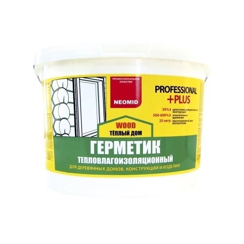 Герметик строительный Теплый Дом Neomid Wood Professional Plus (Неомид Вуд Профешнл Плюс) ведро 15 кг белый от компании MetSnab - фото 1