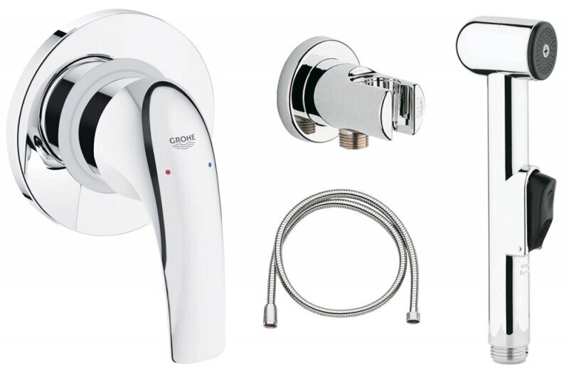 Гигиенический душ GROHE BAUCURVE 123072 со смесителем, хром от компании MetSnab - фото 1