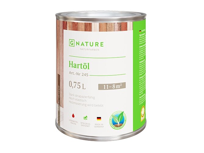 GNature Масло твердое GNature 245 Hartöl (Цвет-2001 Светло-зеленый Объём-10 л.) от компании MetSnab - фото 1