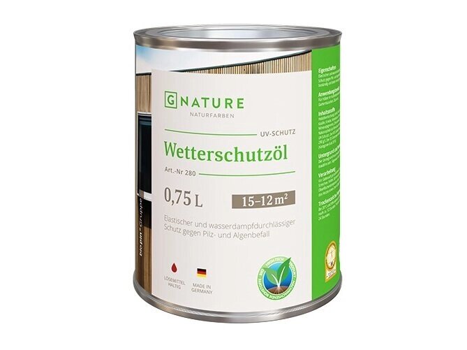 GNature Масло защитное для наружных работ GNature 280 Wetterschutzöl (Цвет-2050 Орех Объём-10 л.) от компании MetSnab - фото 1