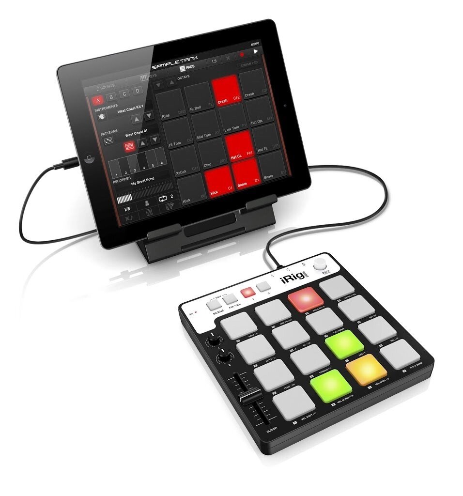 IK Multimedia iRig Pads MIDI контроллер с пэдами для iOS, Mac и PC от компании MetSnab - фото 1