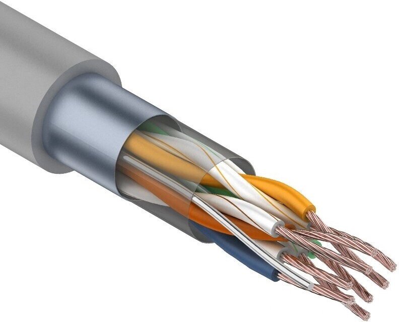 Кабель информационный FTP 4PR 24AWG Cat. 6 Stranded Rexant (бухта 305м) {01-0145} от компании MetSnab - фото 1