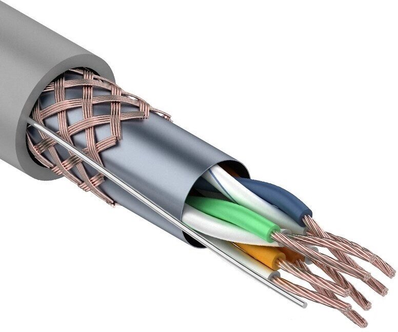 Кабель информационный SFTP 4PR 24AWG Cat. 5e Stranded Rexant (бухта 305м) {01-0343} от компании MetSnab - фото 1