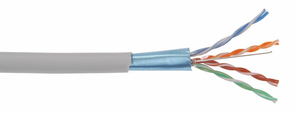 Кабель LAN (витая пара) ITK Кабель связи витая пара F/UTP, кат. 5E 4x2х24AWG solid, PVC, 305м, серый (LC1-C5E04-311) от компании MetSnab - фото 1