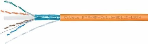 Кабель витая пара FTP 6 кат. 4 пары Cabeus FTP-4P-Cat. 6-SOLID-LSZH 23 AWG, одножильный, 305 м 8948c от компании MetSnab - фото 1