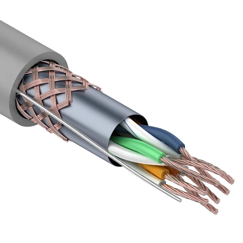 Кабель витая пара REXANT SFTP 4PR 24AWG, CAT5e, STRANDED, бухта 305 м от компании MetSnab - фото 1