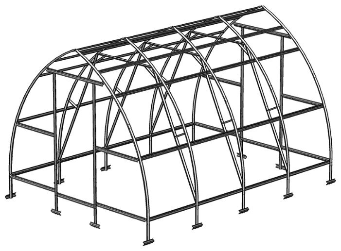 Каркас теплицы Воля Дачная-Стрелка 3.0 240х300см от компании MetSnab - фото 1