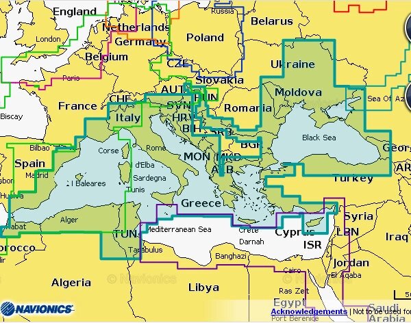 Карта Navionics Plus 43XG Средиземное море, Черное и Азовское моря от компании MetSnab - фото 1