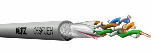 KLOTZ C5SFUEH. 100 кабель витая пара Cat. 5e 200 МГц, цвет серый. Катушка 100 метров от компании MetSnab - фото 1