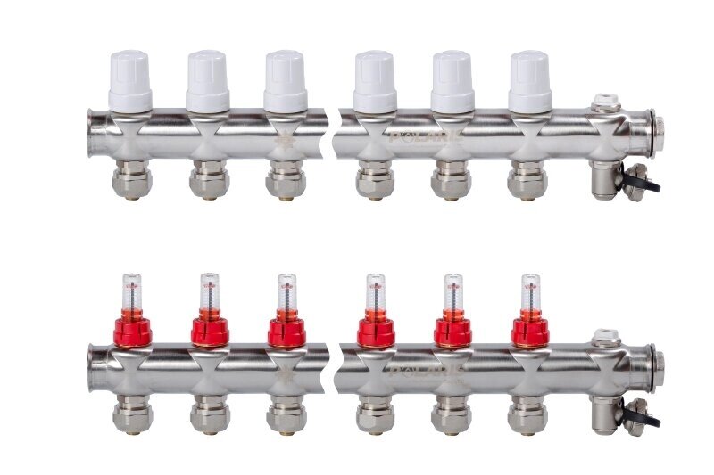 Коллектор для теплого пола с расходомером на 12 контуров серия N800 от компании MetSnab - фото 1