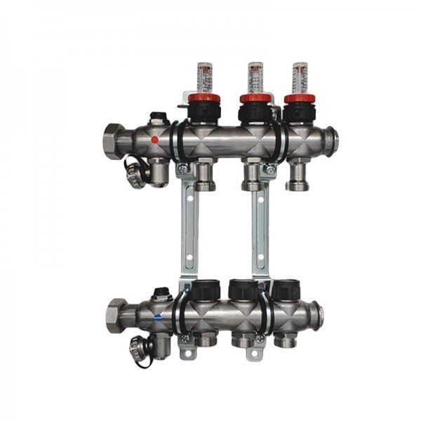 Коллектор (гребенка) OVENTROP 1quot; Multidis SF 3, 3/4quot; ЕК, со встроенными ротаметрами 0-5 л/мин. на подаче (для от компании MetSnab - фото 1