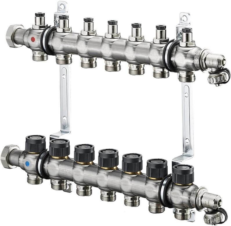 Коллектор Oventrop Multidis SF 1quot; 7хG 3/4 арт. 1404557 (семь контуров) с вентильными вставками от компании MetSnab - фото 1