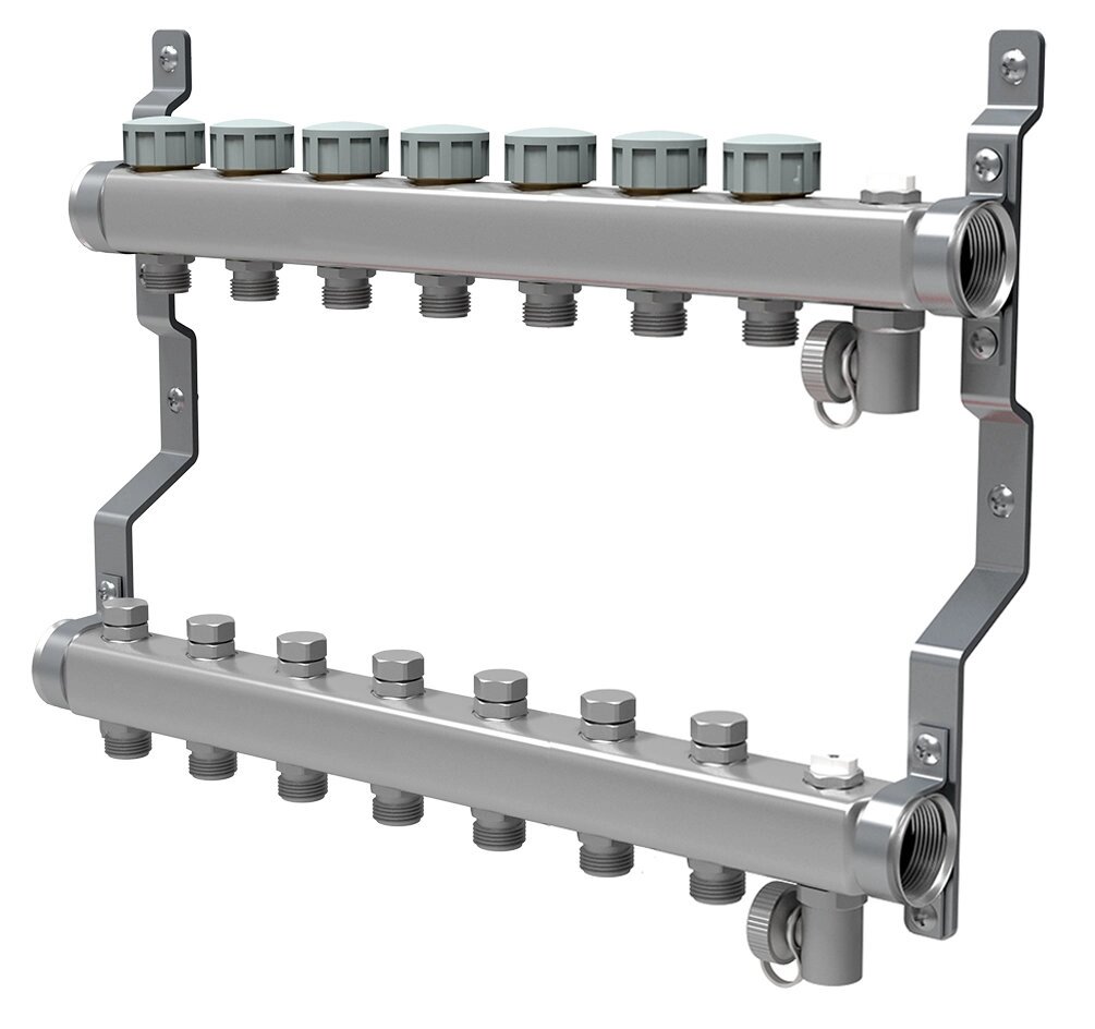 Коллектор распределительный Royal Thermo 1 на 7 контуров RTE 51.107quot; от компании MetSnab - фото 1