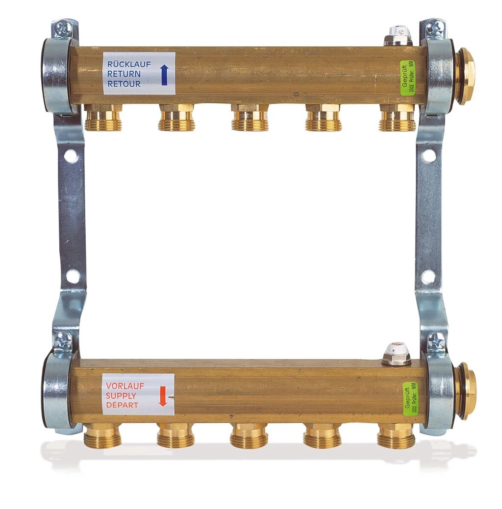 Коллектор Watts HKV/A-10 (на десять контуров) для радиаторного отопления от компании MetSnab - фото 1