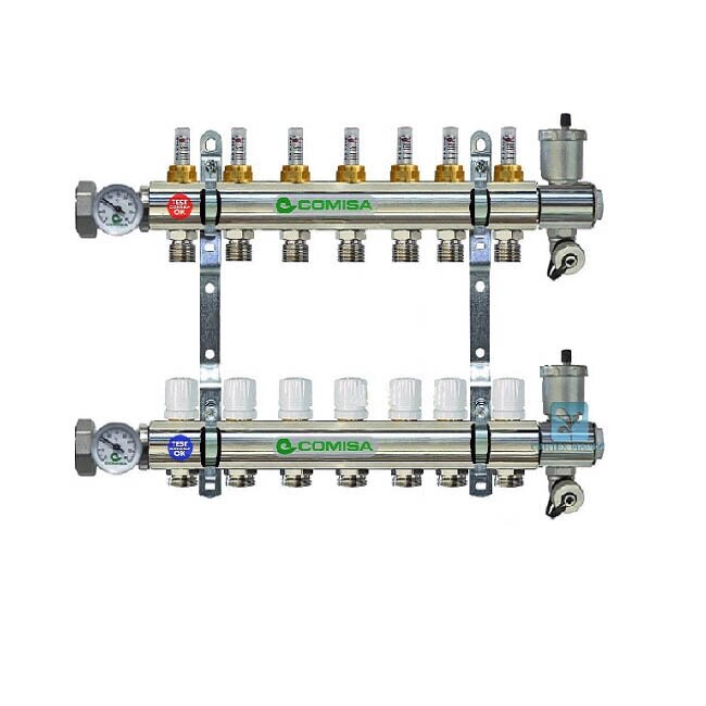 Коллекторная группа COMISA 1 с расходомерами, 7 отводов от компании MetSnab - фото 1