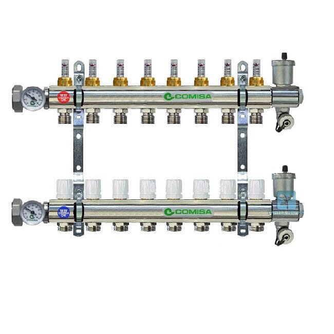 Коллекторная группа COMISA 1 с расходомерами, 8 отводов от компании MetSnab - фото 1