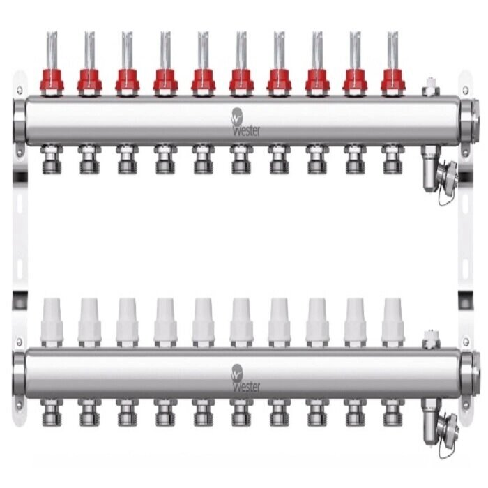 Коллекторная группа с расходомерами Wester W902 на 10 отводов от компании MetSnab - фото 1