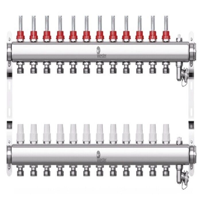 Коллекторная группа с расходомерами Wester W902 на 12 отводов от компании MetSnab - фото 1