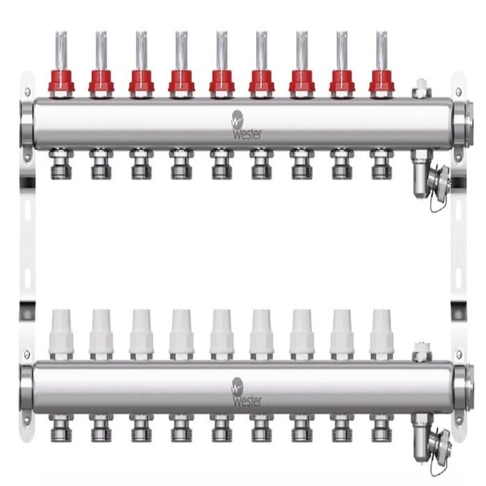 Коллекторная группа с расходомерами Wester W902 на 9 отводов от компании MetSnab - фото 1