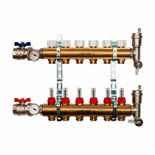 Коллекторный блок для теплого пола с расходомерами 3 вых. Stout от компании MetSnab - фото 1