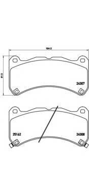 Колодки дисковые передние для lexus is f use20 5.0 08 Brembo P83146 от компании MetSnab - фото 1