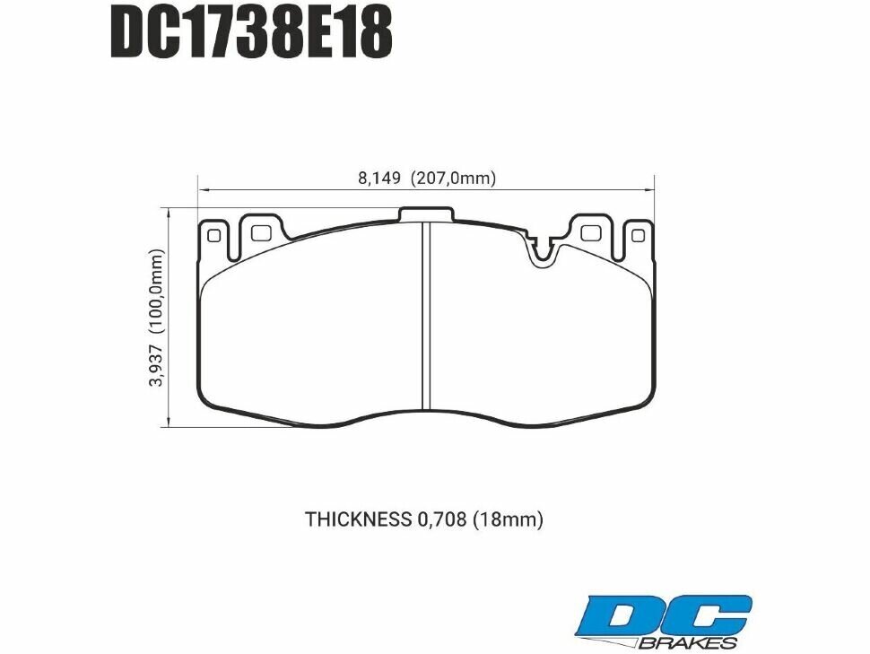 Колодки тормозные DC1738E18 DC brakes RT. 2, перед BMW X5M F85; X6M F86 от компании MetSnab - фото 1