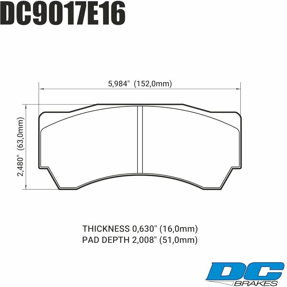 Колодки тормозные DC9017E16 DC Brakes RT. 2 Alcon Monoblock 6 CAR97 от компании MetSnab - фото 1