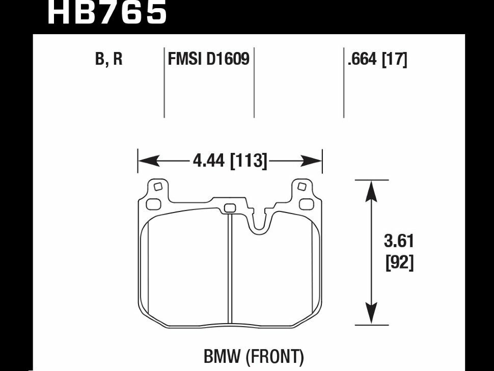 Колодки тормозные HB765Z. 664 PC перед BMW M4 F82, F32; M3 F80 F30; F20 F22 F87 M-Perfor от компании MetSnab - фото 1