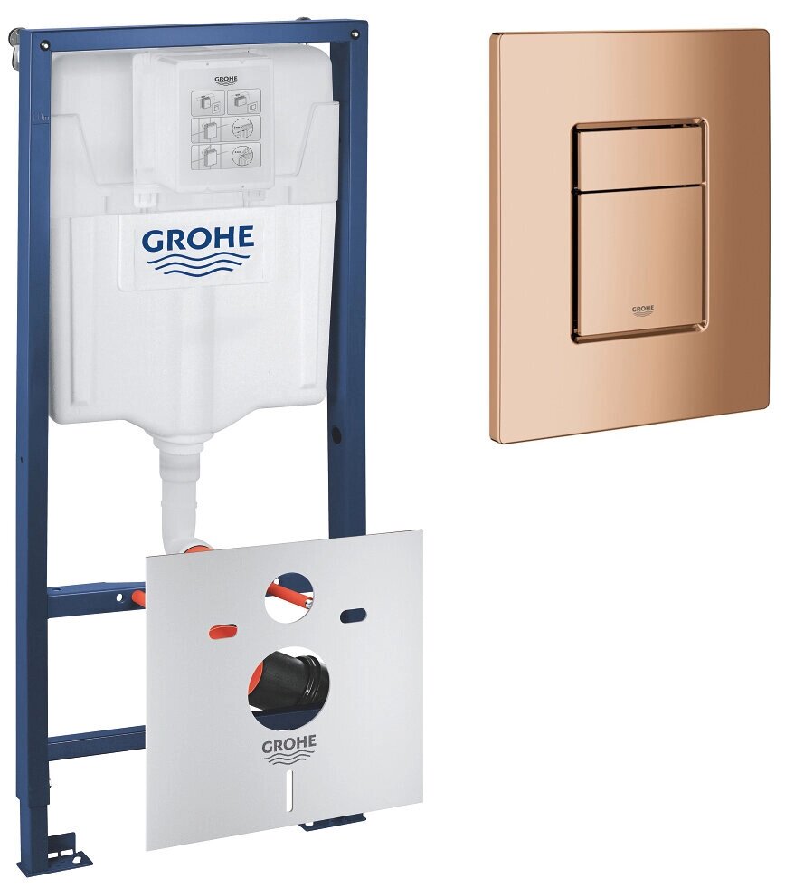 Комплект инсталляции и кнопки смыва Grohe Skate Cosmopolitan 38732DA0 (SET950 BE) 4 в 1, теплый закат, глянцевый от компании MetSnab - фото 1