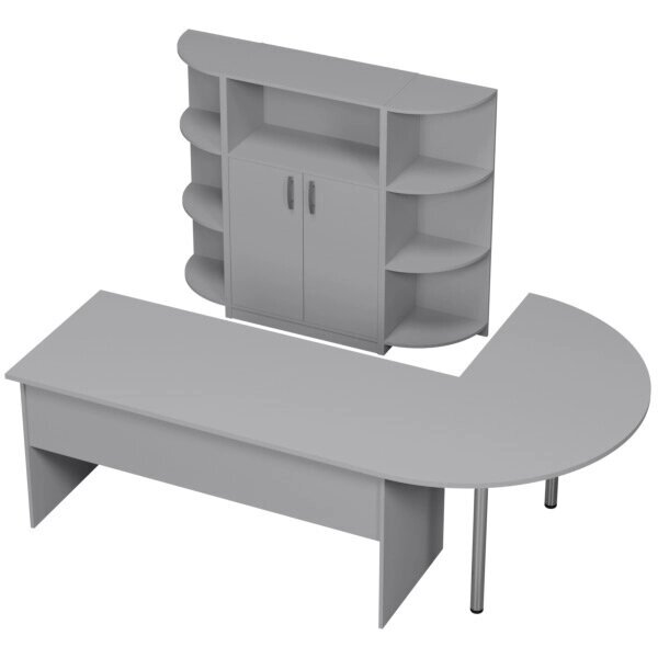Комплект офисной мебели КП-13 цвет Светло Серый от компании MetSnab - фото 1