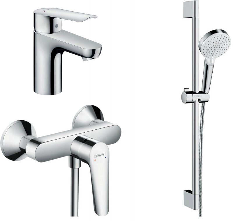 Комплект смесителей Hansgrohe Logis E 70 (b), 71177000+71610000+26532400 хром от компании MetSnab - фото 1