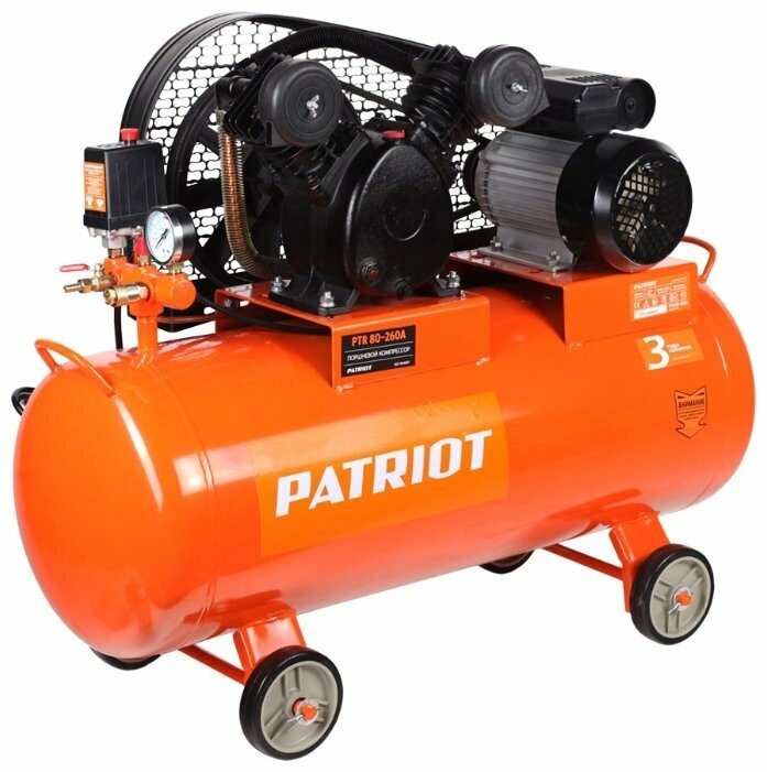 Компрессор масляный PATRIOT PTR 80-260A, 80 л, 2 кВт от компании MetSnab - фото 1