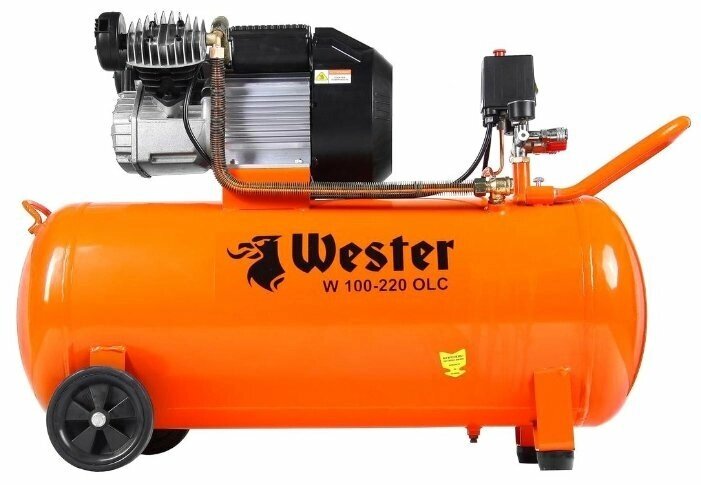 Компрессор масляный Wester W 100-220 OLC, 100 л, 2.2 кВт от компании MetSnab - фото 1