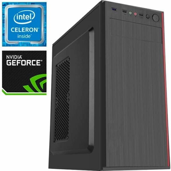 Компьютер PRO-0096530 Intel Celeron G3930 2900МГц, Intel H110, 4Гб DDR4, SSD 480Гб, NVIDIA GeForce GT 710 2Гб, 500Вт, от компании MetSnab - фото 1