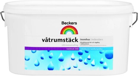 Краска для Влажных Помещений Beckers 9л Vatrumstack Полуглянцевая, Латексная, Белая / Беккерс Ватрумстак от компании MetSnab - фото 1