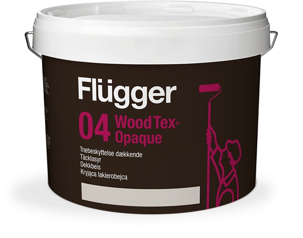 Краска по дереву для наружных работ FLUGGER 04 Wood Tex Opaque краска укрывистая для дерева на водной основе, База 1 от компании MetSnab - фото 1