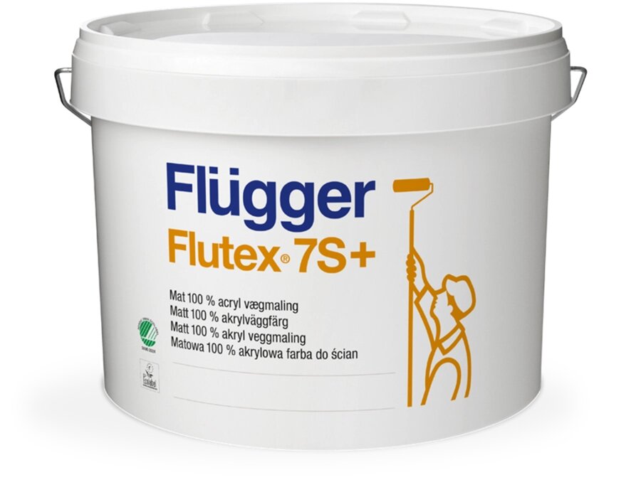 Краски для стен FLUGGER Flutex 7S+ ПВА-модифицированная краска латексная ш-мат., База 1 (9,1л) от компании MetSnab - фото 1