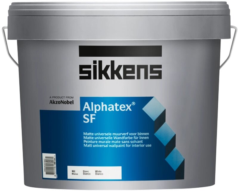 Краски для стен SIKKENS ALPHATEX SF краска акриловая для стен и потолков, матовая, белая (10л) от компании MetSnab - фото 1