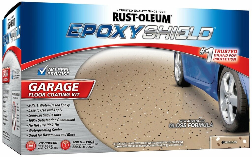 Краски по бетону Rust-Oleum EPOXY SHIELD Покрытие эпоксидное для гаражных полов, бежевый (набор 3,55л) от компании MetSnab - фото 1