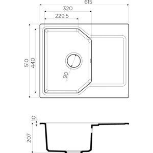 Кухонная мойка и смеситель Omoikiri Yonaka 61-DC темный шоколад (4993637, 4994105) от компании MetSnab - фото 1